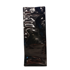 Sarkap 50 Adet Paketli Parlak Siyah Flat Bottom Kilitli Doypack 14x37cm