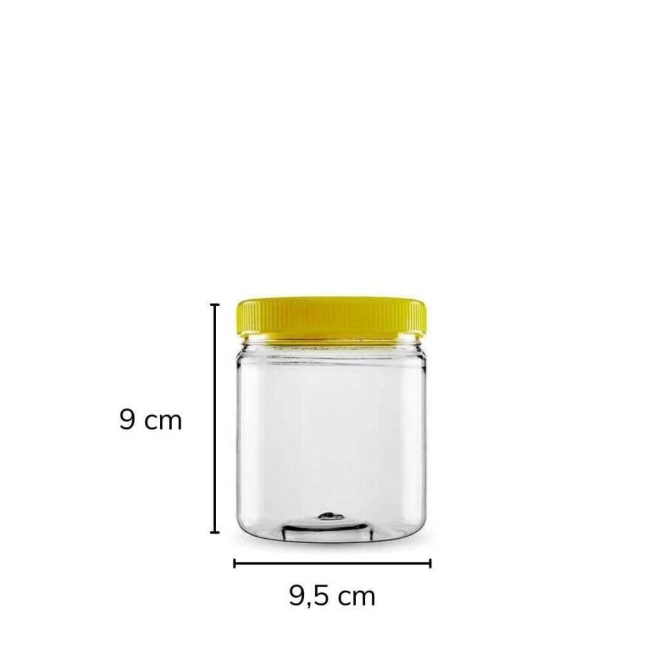 Sarkap 500 ml 27 Adet Kolili Silindir Pet Kavanoz SarıKapak