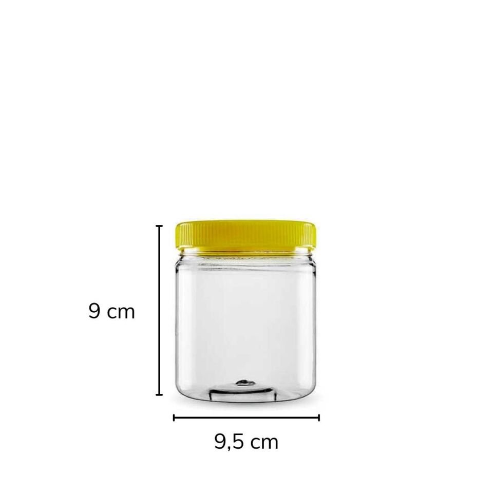 Sarkap 500 ml 27 Adet Kolili Silindir Pet Kavanoz SarıKapak