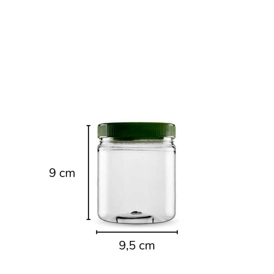 Sarkap 500 ml 27 Adet Kolili Silindir Pet Kavanoz YeşilKapak