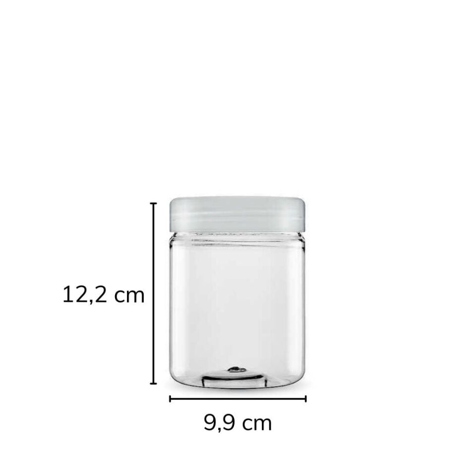 Sarkap 750 ml 18'li Silindir Pet Kavanoz ŞeffafKapak