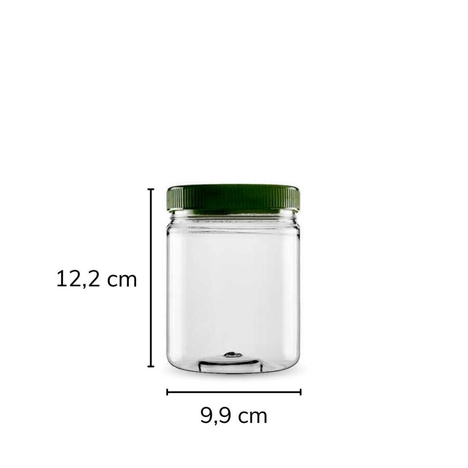 Sarkap 750 ml 18'li Silindir Pet Kavanoz YeşilKapak