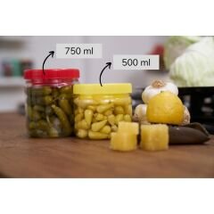 Sarkap 750 ml 18 Adet Kolili Silindir Pet Kavanoz SarıKapak