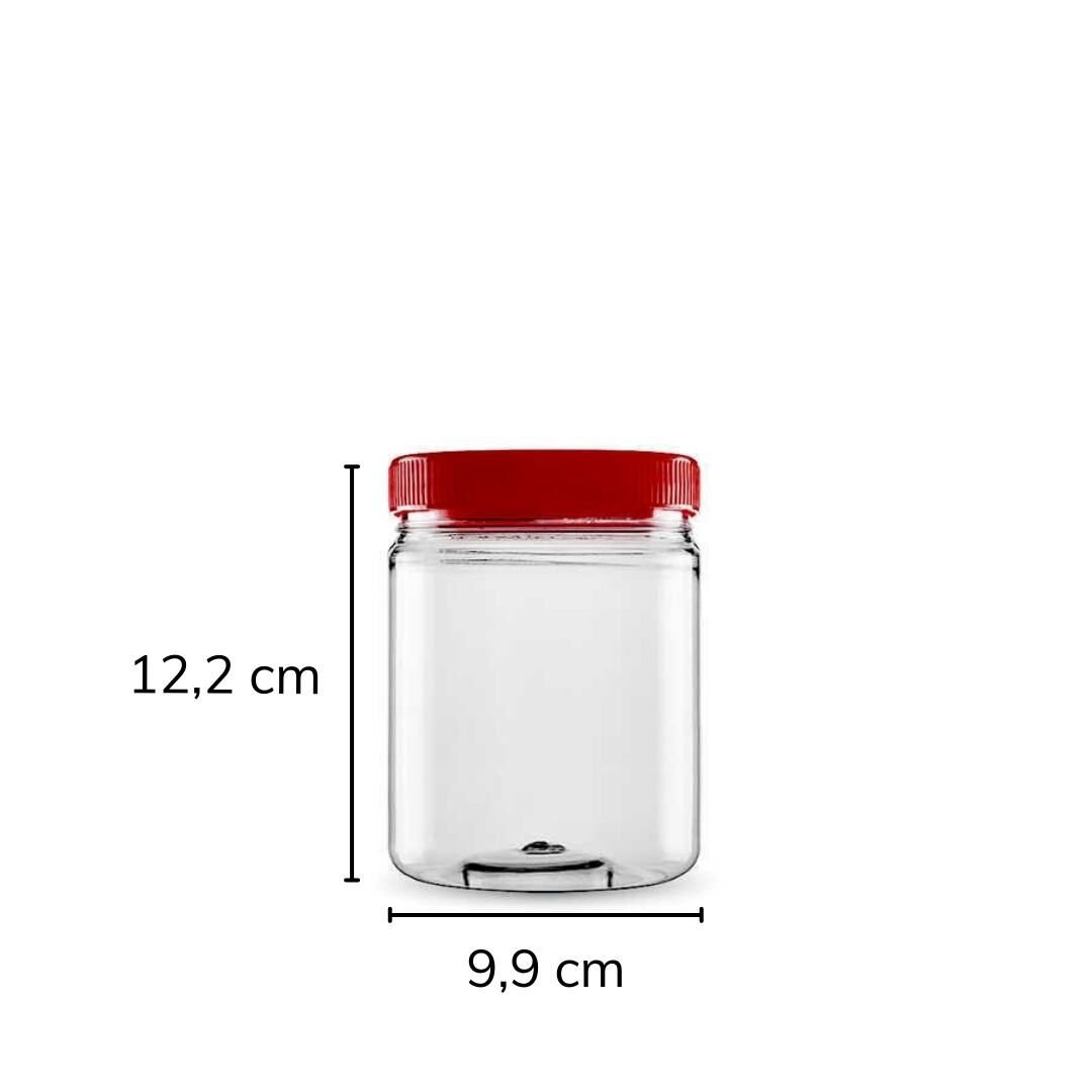 Sarkap 750 ml 18 Adet Kolili Silindir Pet Kavanoz KIRMIZIKAPAK