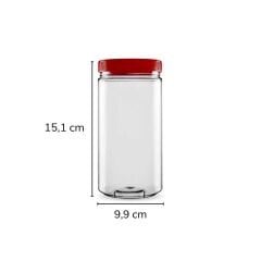 Sarkap 1000 ml 40 Adet Kolili Silindir Pet Kavanoz KIRMIZIKAPAK