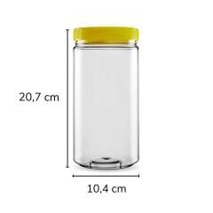 Sarkap 1500 ml 20 Adet Kolili Silindir Pet Kavanoz SarıKapak