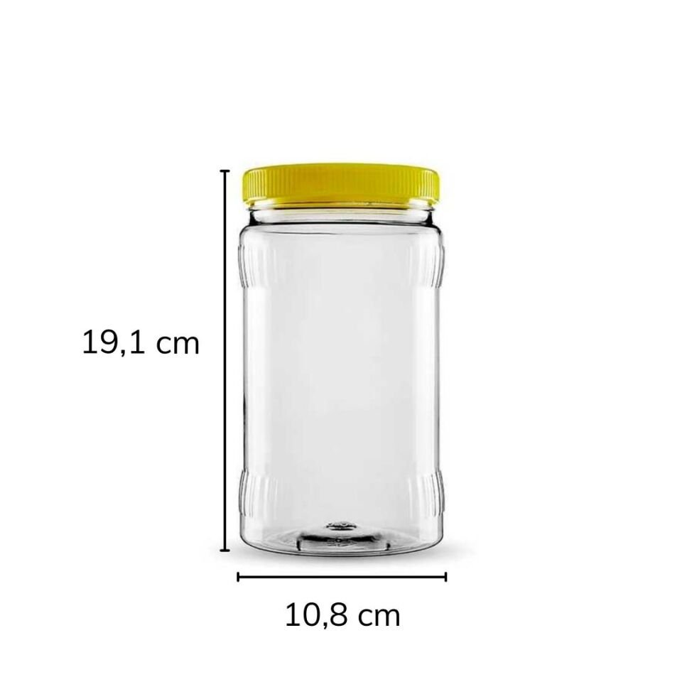 Sarkap 1500 ml 18 Adet Kolili Dilimli Pet Kavanoz SarıKapak