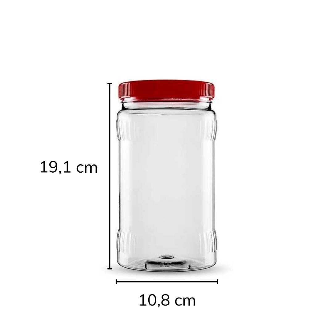 Sarkap 1500 ml 18 Adet Kolili Dilimli Pet Kavanoz KIRMIZIKAPAK