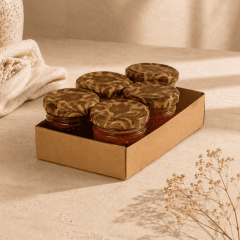 Sarkap Home 5'li 30 ml Ekose Kapaklı Kavanoz Seti
