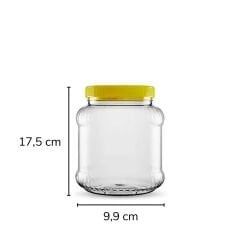Sarkap 2000 ml 24 Adet Kolili Dilimli Pet Kavanoz SarıKapak