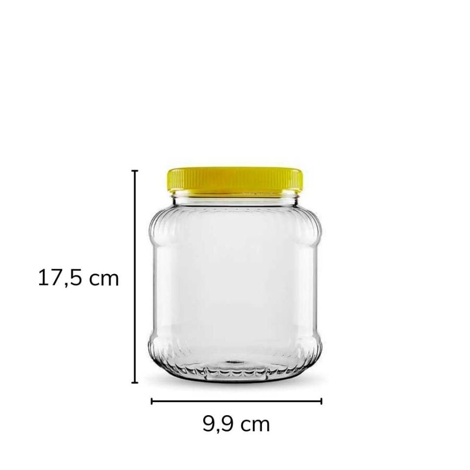 Sarkap 2000 ml 24 Adet Kolili Dilimli Pet Kavanoz SarıKapak