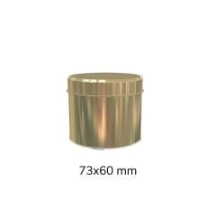 Sarkap 73x60 mm Metal Yuvarlak Kutu Gold