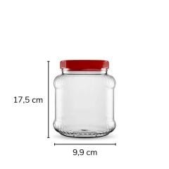 Sarkap 2000 ml 24 Adet Kolili Dilimli Pet Kavanoz KIRMIZIKAPAK