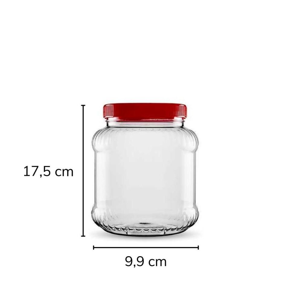 Sarkap 2000 ml 24 Adet Kolili Dilimli Pet Kavanoz KIRMIZIKAPAK