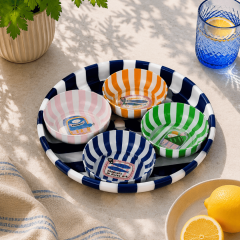 Sarkap Home 26 Cm Meyve Tabağı ve 4'lü Çerezlik Seti Sardines