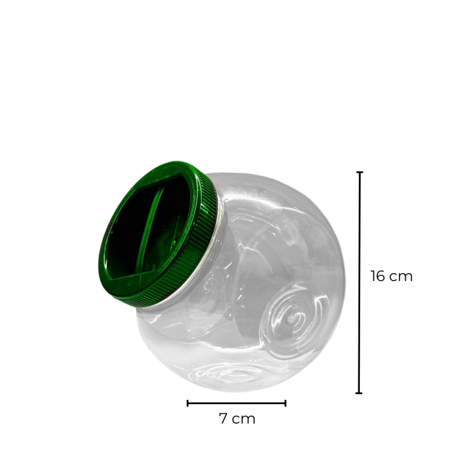 Sarkap 2000 ml 22 Adet Kolili Çift Tabanlı Pet Kavanoz YeşilKapak