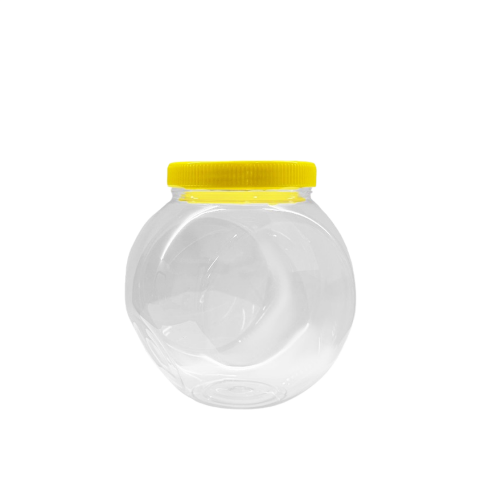 Sarkap 2000 ml 22'li Çift Tabanlı Pet Kavanoz SarıKapak