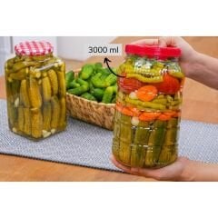 Sarkap 3000 ml 11 Adet Kolili Uzun Dilimli Pet Kavanoz SarıKapak