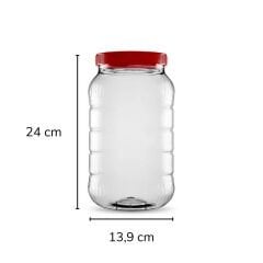 Sarkap 3000 ml 11 Adet Kolili Uzun Dilimli Pet Kavanoz KIRMIZIKAPAK