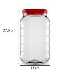 Sarkap 5000 ml 7 Adet Kolili Uzun Dilimli Pet Kavanoz KIRMIZIKAPAK