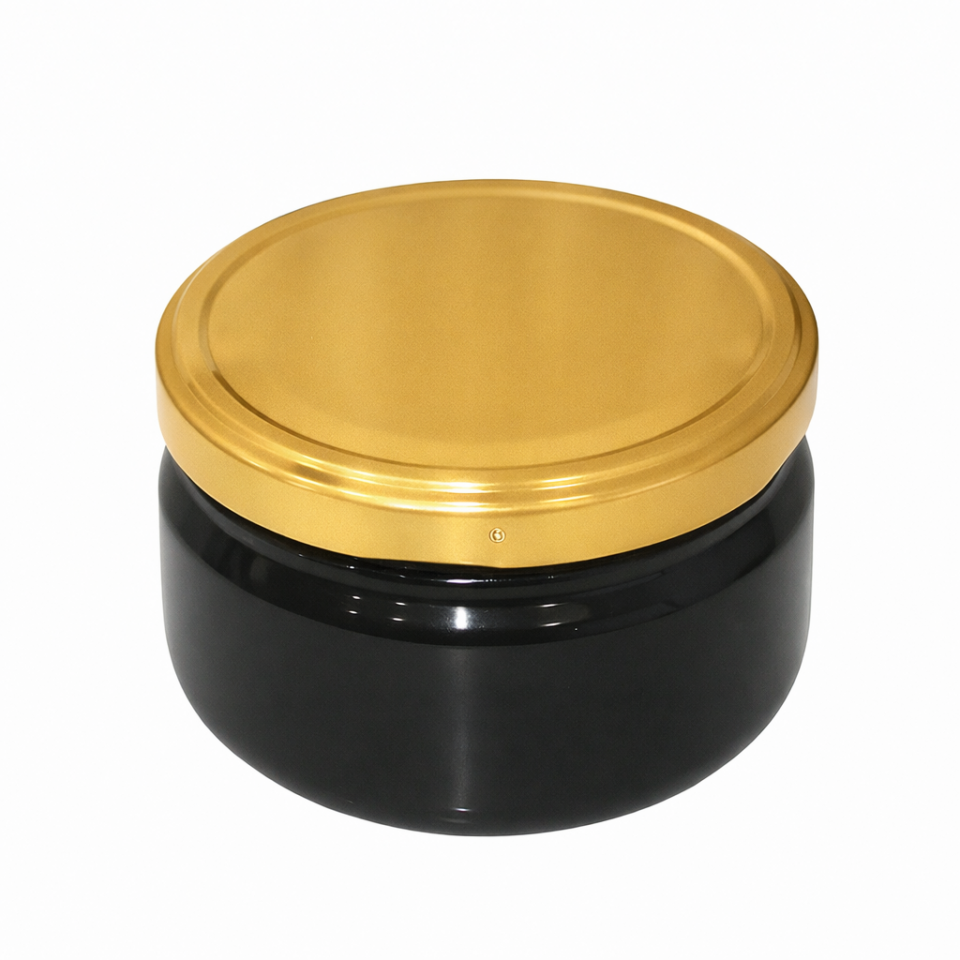 Sarkap 480 ml 27 Adet Kolili Silindir Pet Kavanoz GoldKapak