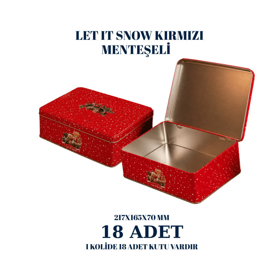 Sarkap 18'li Menteşeli 217x165x70 mm Dekoratif Kutu KırmızıLetitSnow