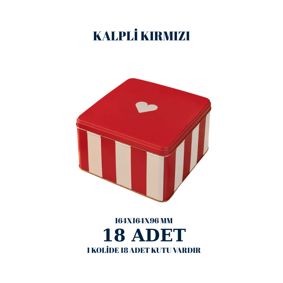 Sarkap 18'li 164x164x96 mm Dekoratif Kutu KırmızıKalpKutu