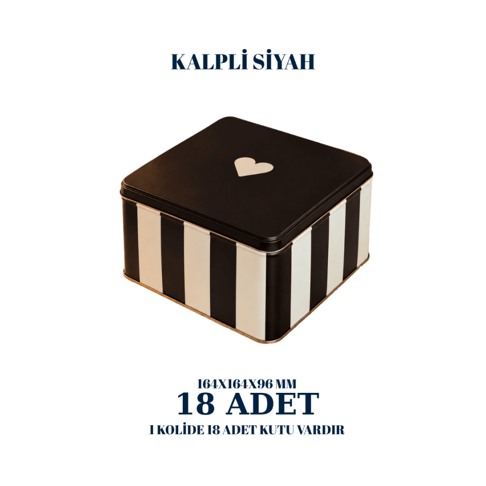 Sarkap 18'li 164x164x96 mm Dekoratif Kutu SiyahKalpKutu