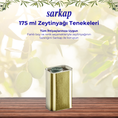 Sarkap 0,175 L (175 ml) 40 Adet Kolili Kapaklı Zeytinyağı Tenekesi Dobi Kapak - Siyah
