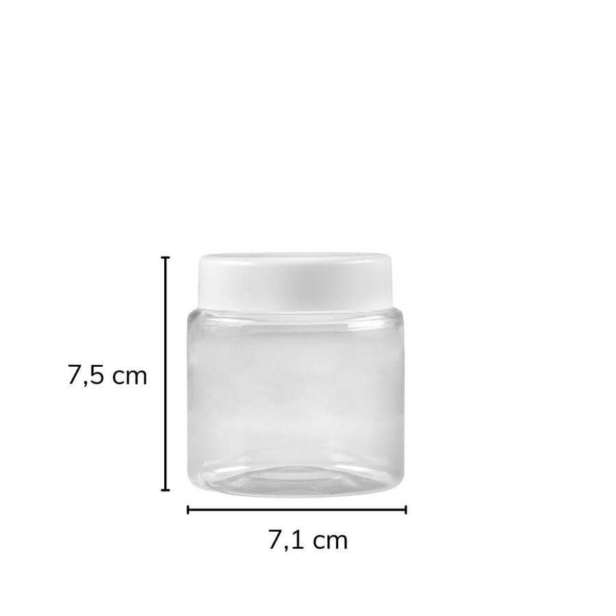 Sarkap 220 ml 60 Adet Kolili Silindir Pet Kavanoz BeyazKapak