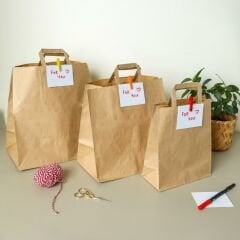 Sarkap Düz Sap Kraft Çanta 33x20x33