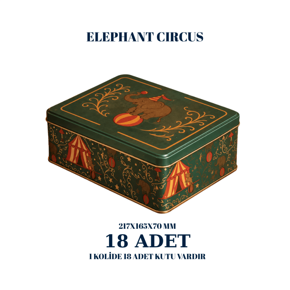 Sarkap 18'li 164x217x70 mm Dekoratif Kutu ElephantCircus