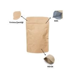 Sarkap Kraft Alüminyum Kilitli Doypack 11,5x18,5