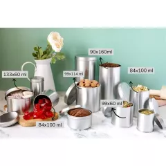 Sarkap 99x60 mm Metal Yuvarlak Kutu Silver