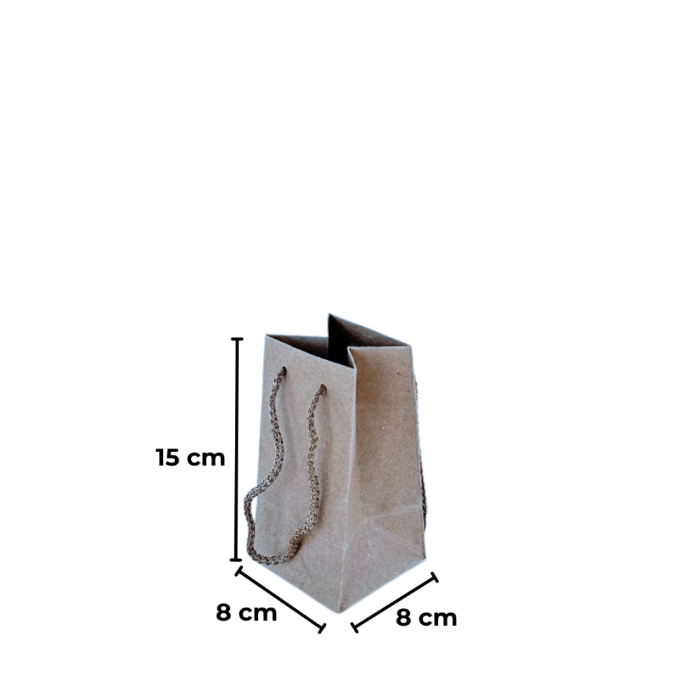 Sarkap 10'lu Örgü İp Saplı Kraft Çanta 8x15x8 cm