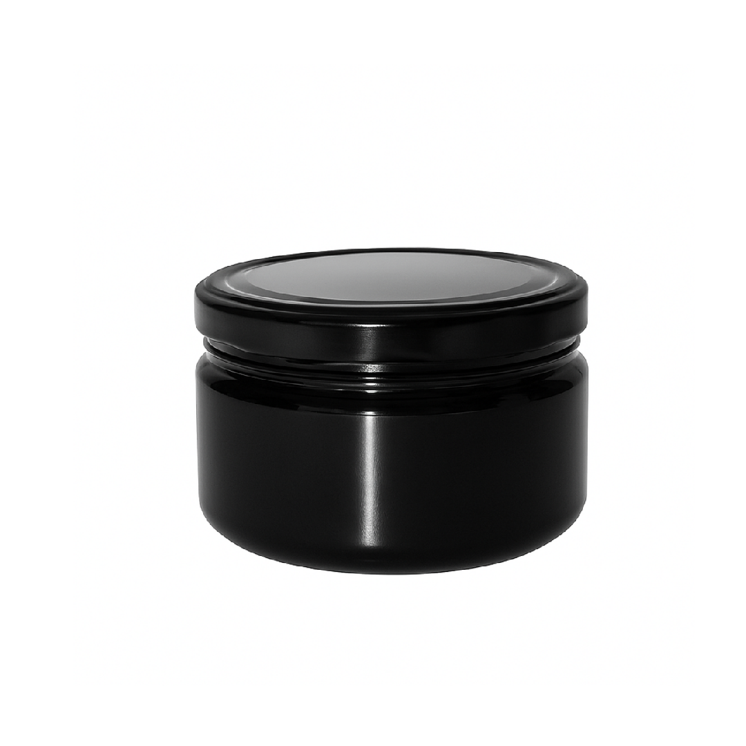 Sarkap 350 ml Silindir Pet Kavanoz SiyahKapak