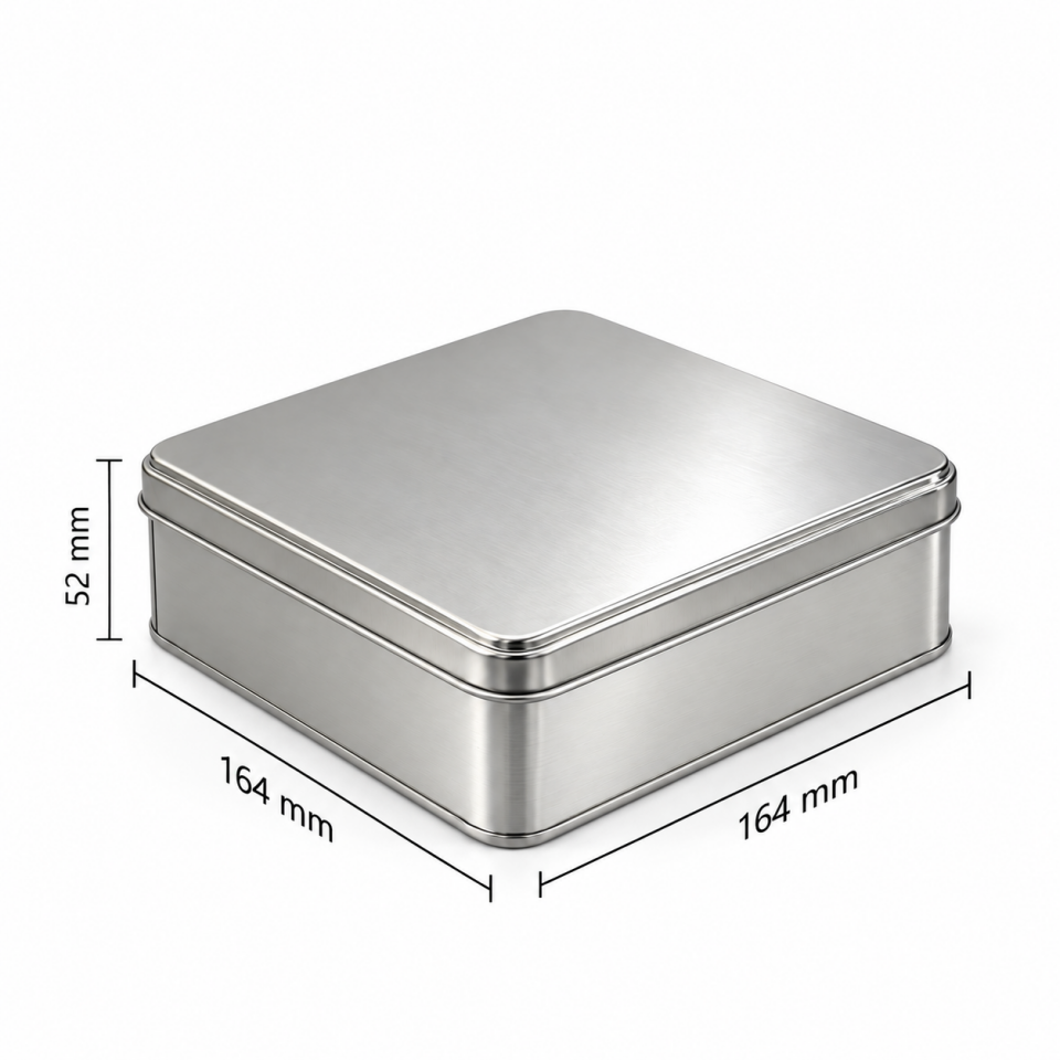 Sarkap 20'li 164x52 Köşeli 500-750 gr Metal Kutu Silver