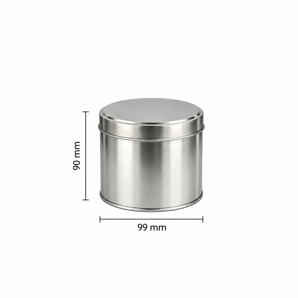 Sarkap 22'li 99x90 mm Yuvarlak 150-200 Gr Çay&Kahve Metal Kutu Silver