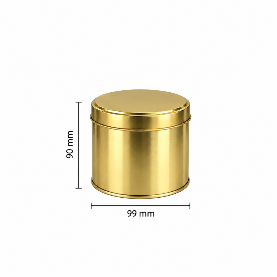 Sarkap 22'li 99x90 mm Yuvarlak 150-200 Gr Çay&Kahve Metal Kutu Gold