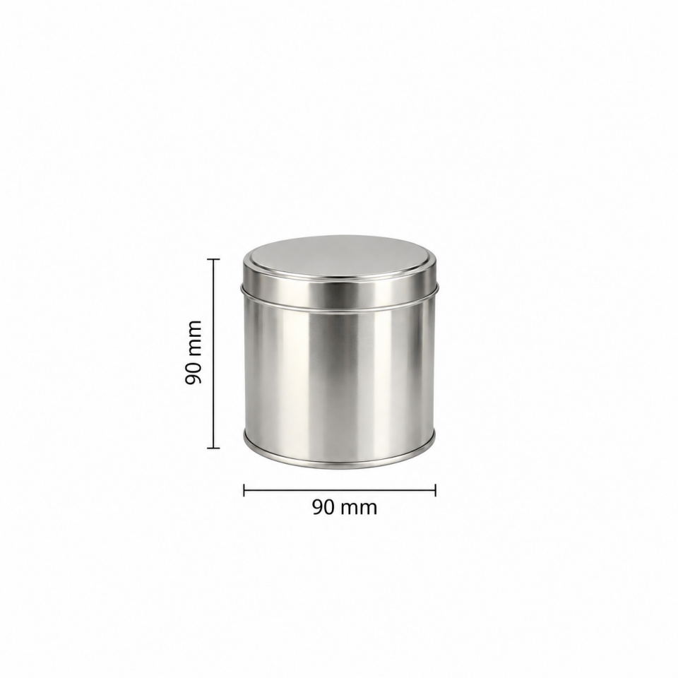 Sarkap 25'li 90x90 mm Yuvarlak 125-175 Gr Çay&Kahve Metal Kutu Silver
