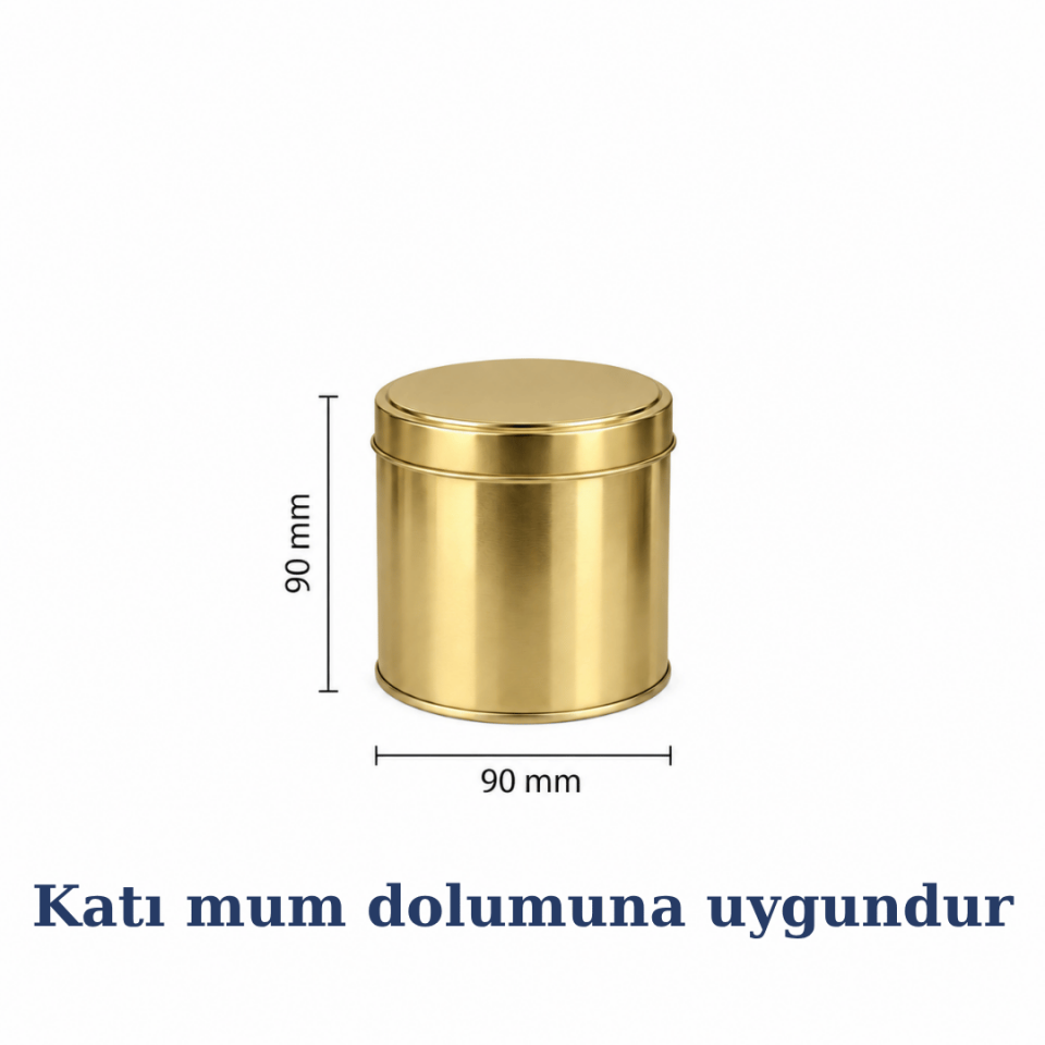 Sarkap 35'li 90x90 mm Yuvarlak 125-175 Gr Çay&Kahve Metal Kutu Gold