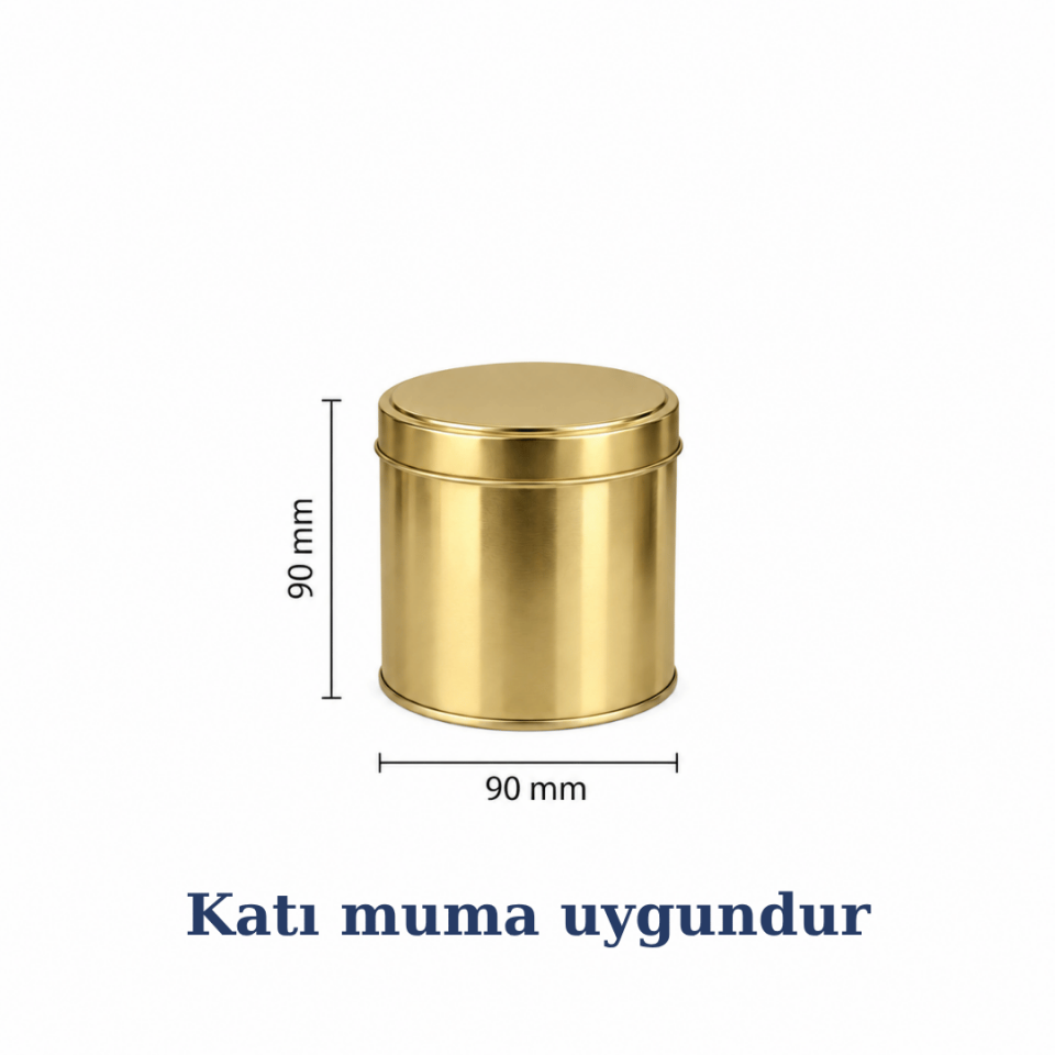 Sarkap 35'li 90x90 mm Yuvarlak 125-175 Gr Çay&Kahve Metal Kutu Gold