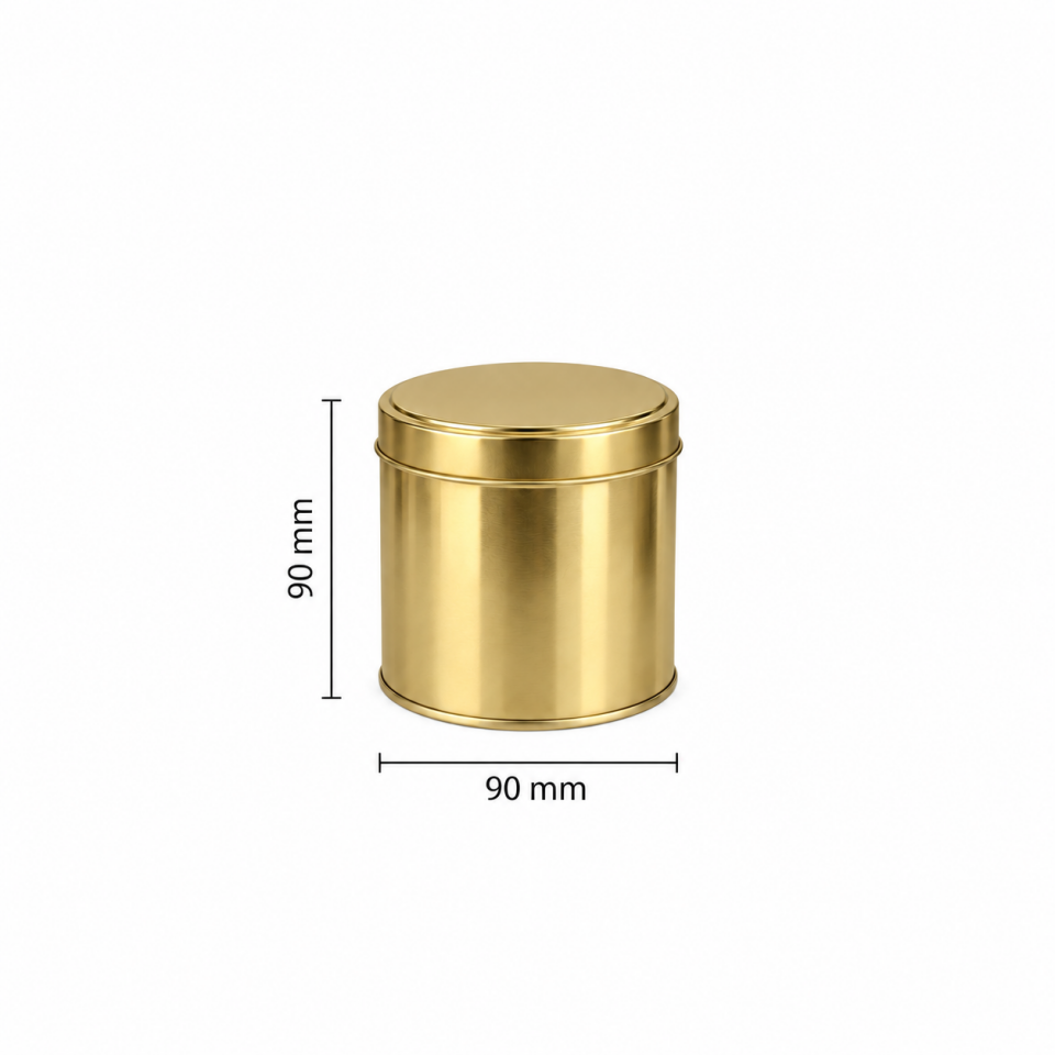 Sarkap 35'li 90x90 mm Yuvarlak 125-175 Gr Çay&Kahve Metal Kutu Gold