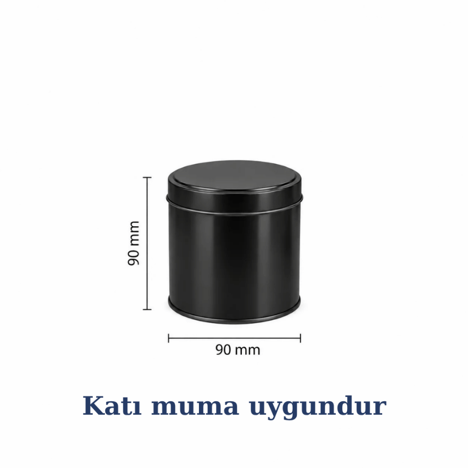 Sarkap 35'li 90x90 mm Yuvarlak 125-175 Gr Çay&Kahve Metal Kutu Mat Siyah