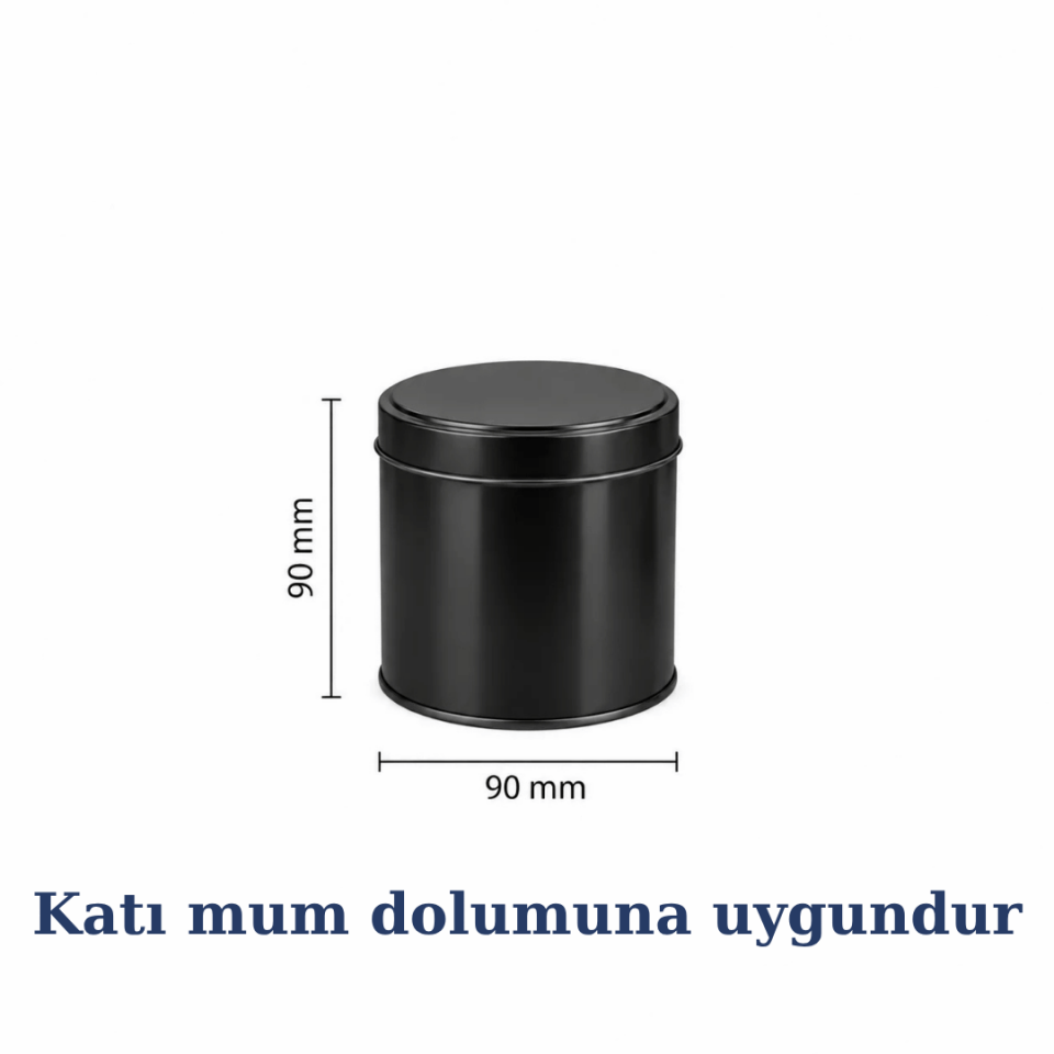 Sarkap 35'li 90x90 mm Yuvarlak 125-175 Gr Çay&Kahve Metal Kutu Mat Siyah