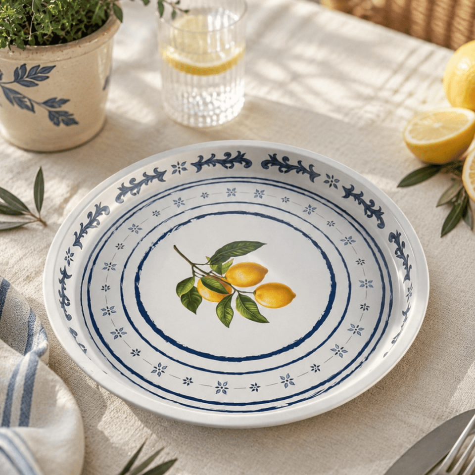 Sarkap Home 34 cm Metal Tepsi Beyaz