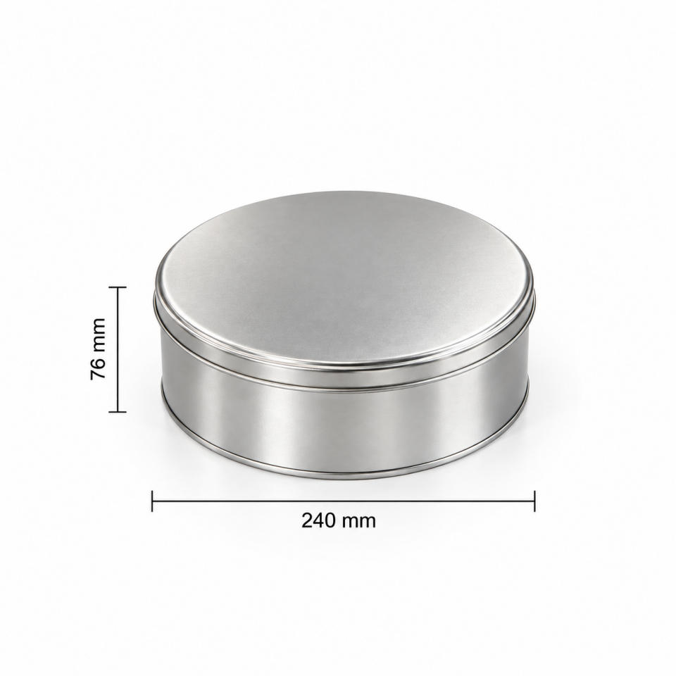 Sarkap 9'lu 240x76 mm Yuvarlak 750x1000 Gr Bal Metal Kutu Silver