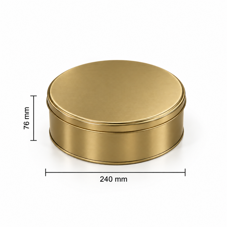 Sarkap 9'lu 240x76 mm Yuvarlak 750x1000 Gr Bal Metal Kutu Gold