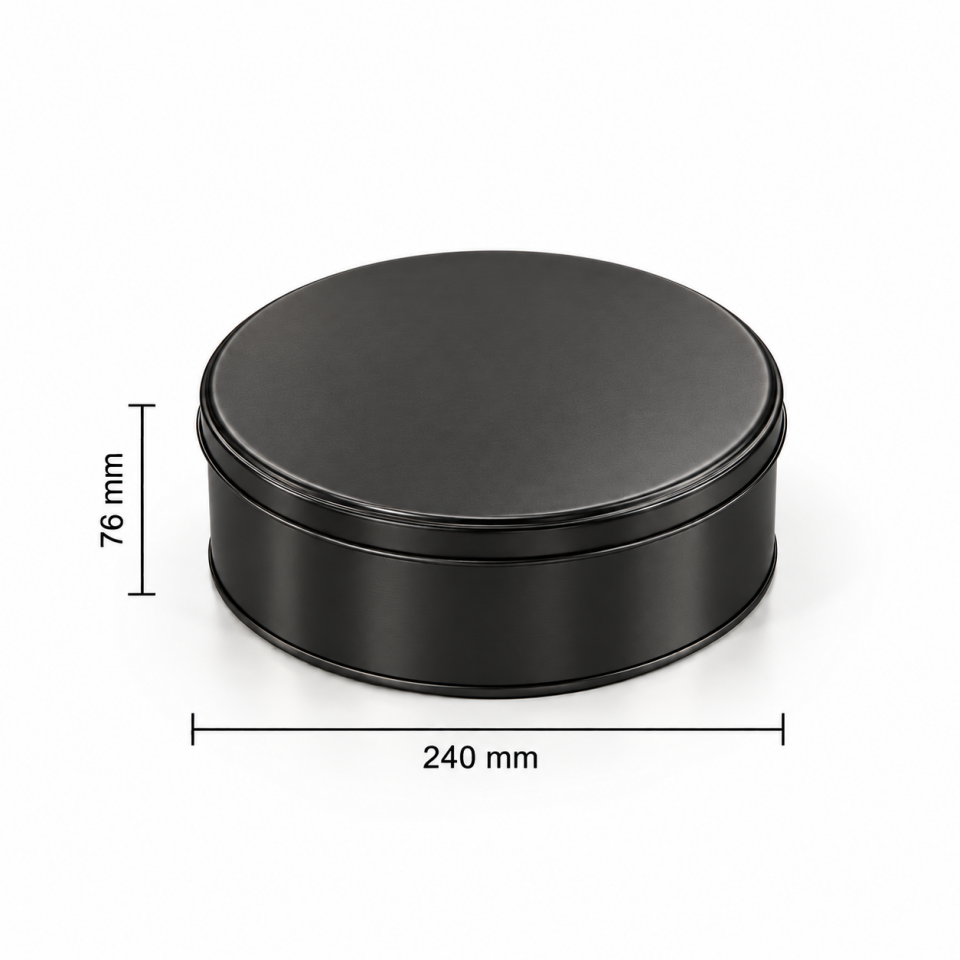Sarkap 9'lu 240x76 mm Yuvarlak 750x1000 Gr Bal Metal Kutu Mat Siyah