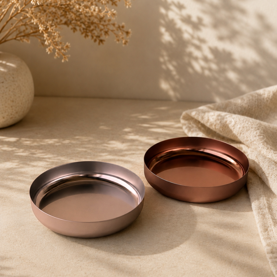 Sarkap Home 2'li 153 mm Orta Boy Çerez Tabağı Bronz-AçıkBronz